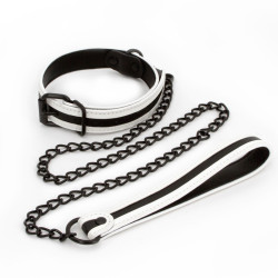 Нашийник з повідцем NS Novelties GLO Bondage Collar and Leash