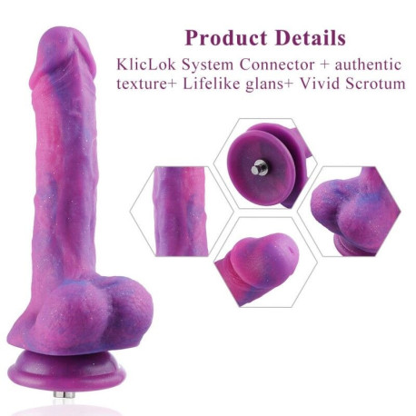 Насадка для секс-машини Hismith 8.2&quot; Vibrating Silicone Dildo