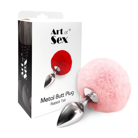 Анальна пробка Art of Sex Metal Butt Plug Rabbit Tail Medium