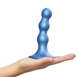 Фалоімітатор Strap-On-Me Dildo Plug Balls Metallic Blue M
