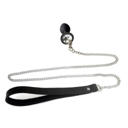 Повідець з анальною пробкою Art of Sex Anal Plug with Leash Black L