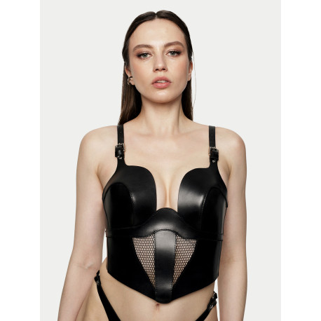 Комплект PURRSENSE Nicki Corset and Panties Leather Set