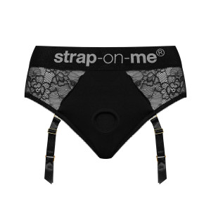 Трусики для страпона з підв'язками для панчіх Strap-On-Me