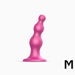 Фалоімітатор Strap-On-Me Dildo Plug Beads Metallic Pink M