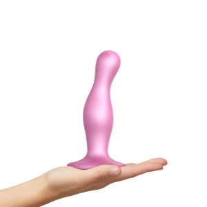 Фалоімітатор Strap-On-Me Dildo Plug Curvy Metallic Rose M