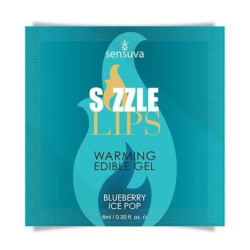 Пробник гелю для інтимних поцілунків Sensuva Sizzle Lips Warming Gel Blueberry Ice Pop