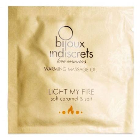 Пробник масажної олії Bijoux Indiscrets Warming Massage Oil Light My Fire Soft Caramel & Salt