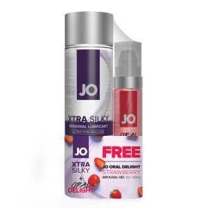 Набір System JO GWP Xtra Silky Silicone & Oral Delight Strawberry