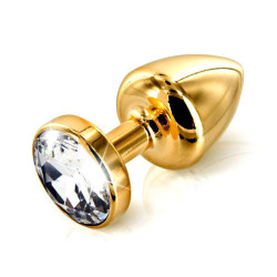 Анальна пробка Diogol Swarovski ANNI Round Gold Small