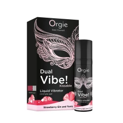 Рідкий вібратор Orgie Dual Vibe! Gin and Tonic Strawberry
