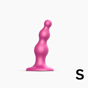 Фалоімітатор Strap-On-Me Dildo Plug Beads Metallic Pink S