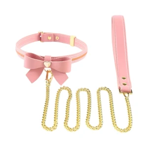 Нашийник з повідцем LOCKINK SEVANDA Love Heart Butterfly Leather Collar Set